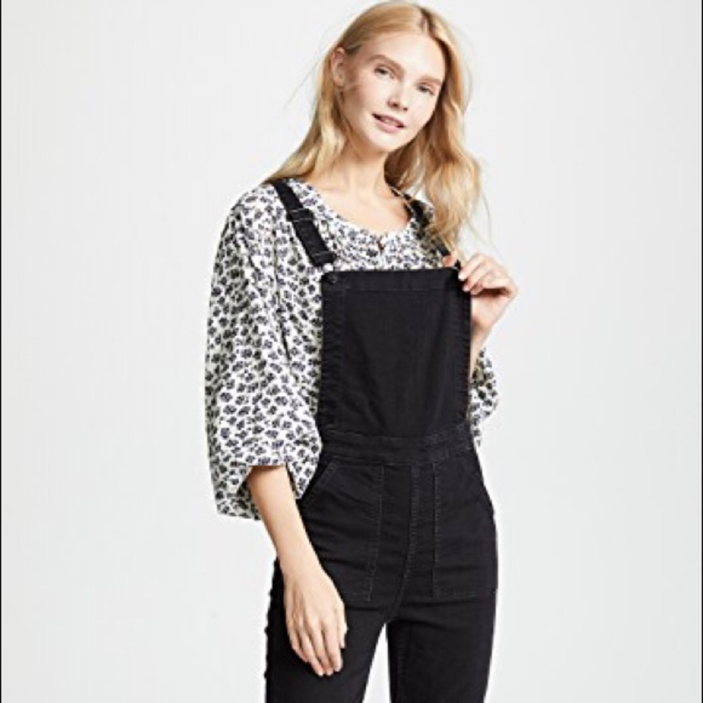 Madewell Black denim overalls